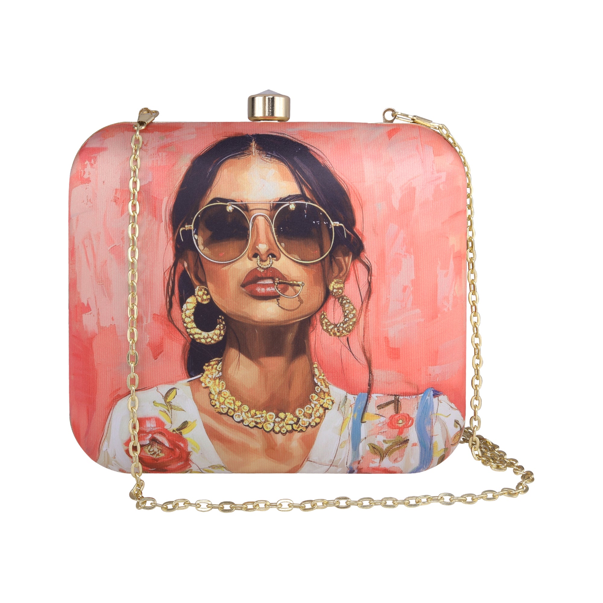 Brown Girl Printed Clutch