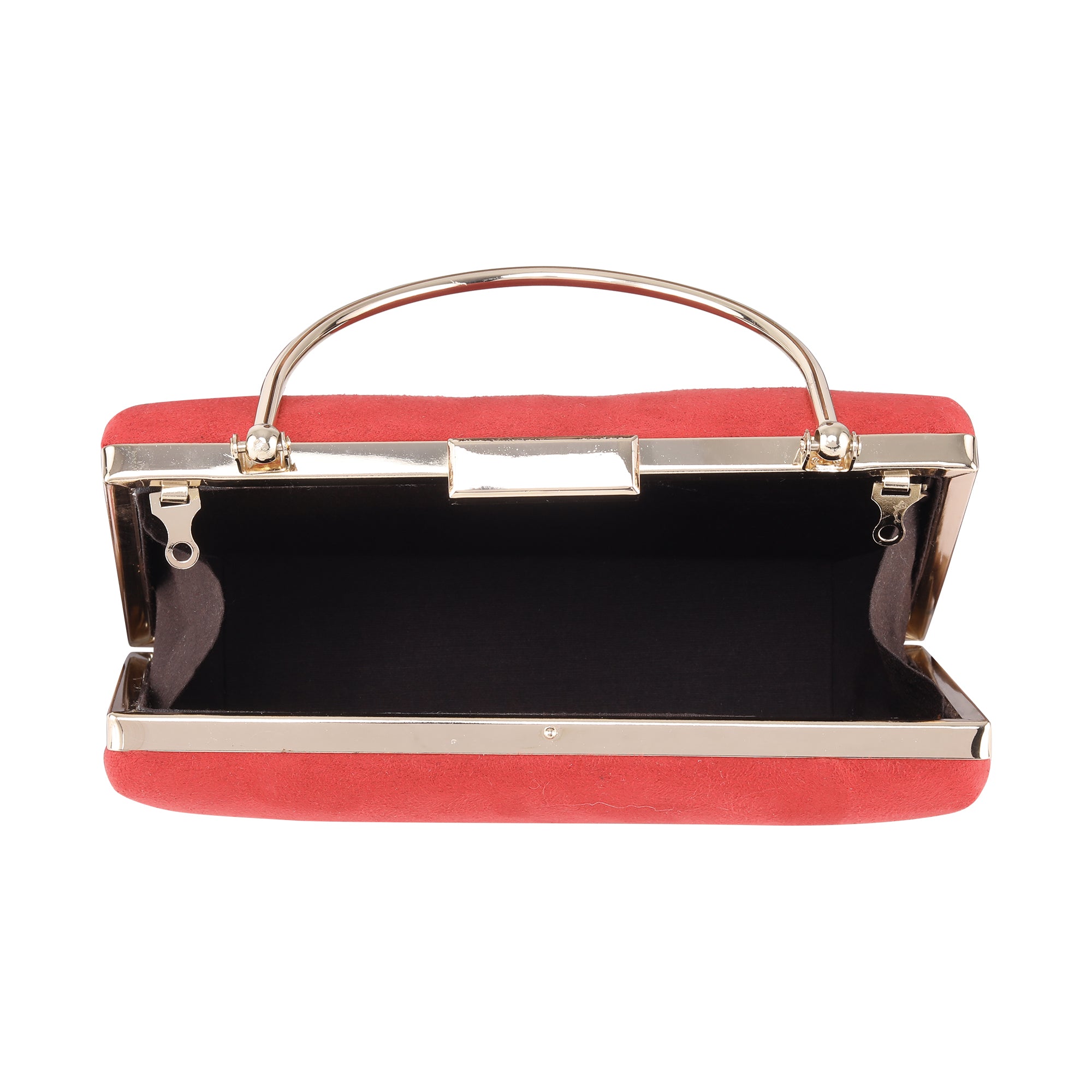 Plum red fabric clutch