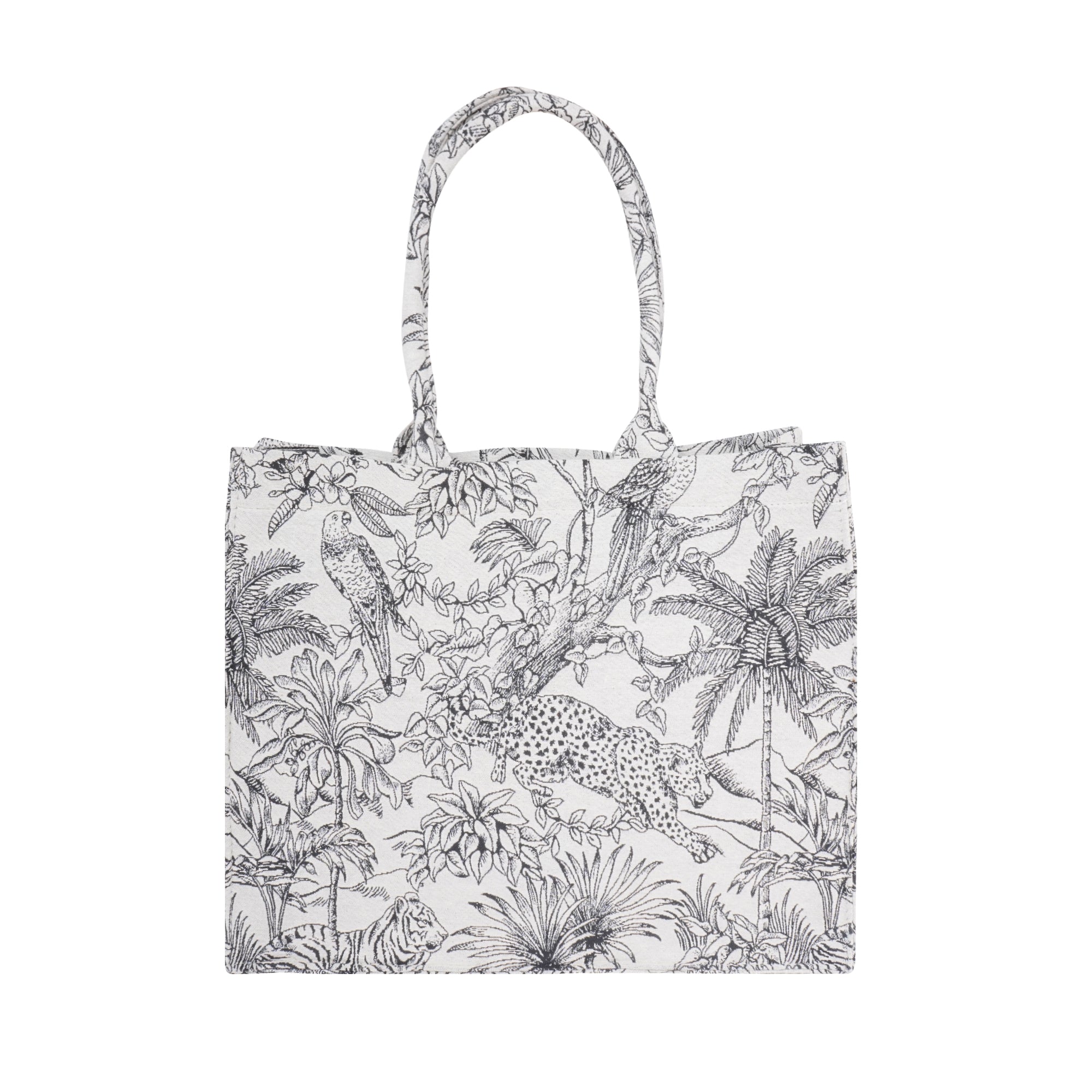 Jacquard embroidery luxury fashion tote bag with utility pouch