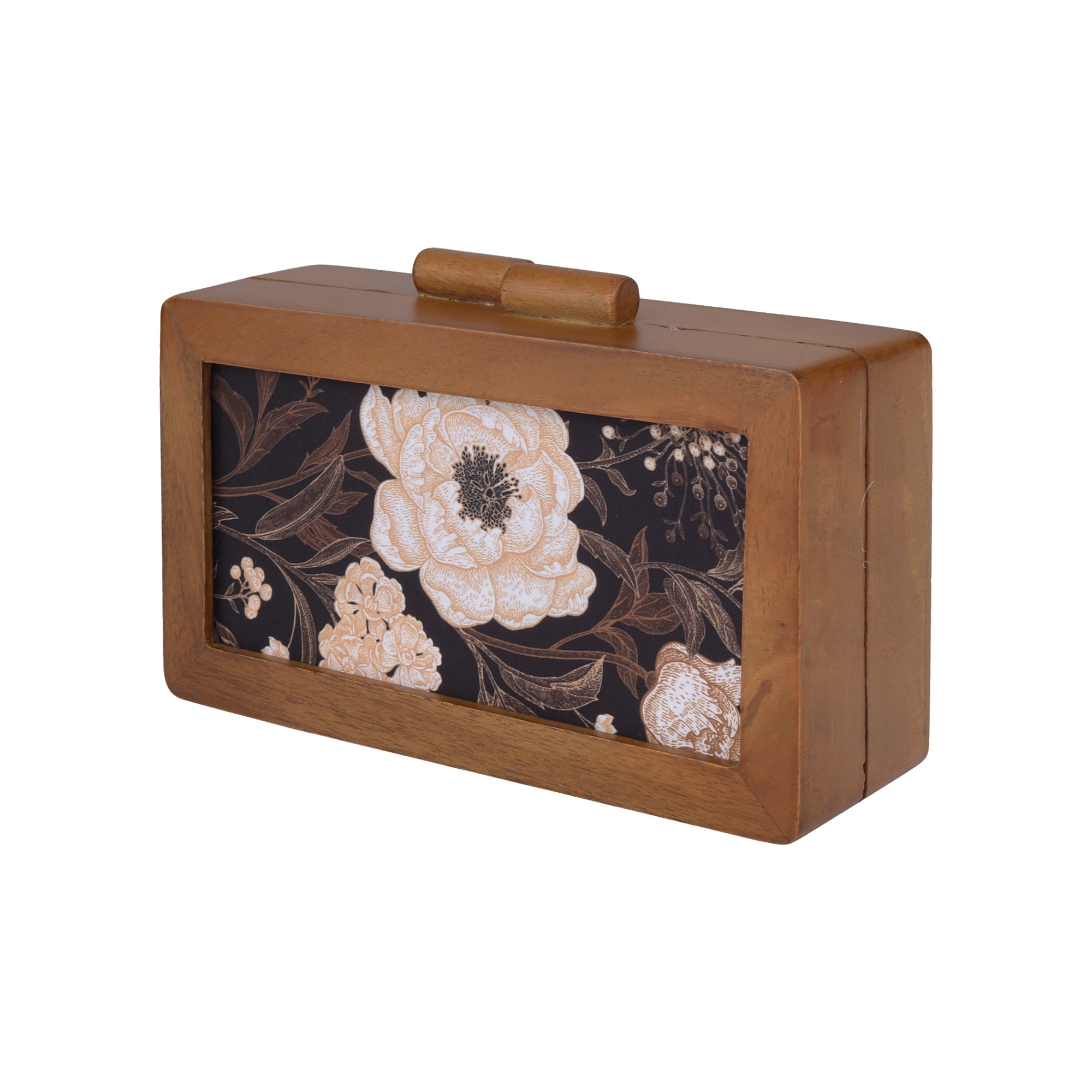 Floral Wooden Clutch