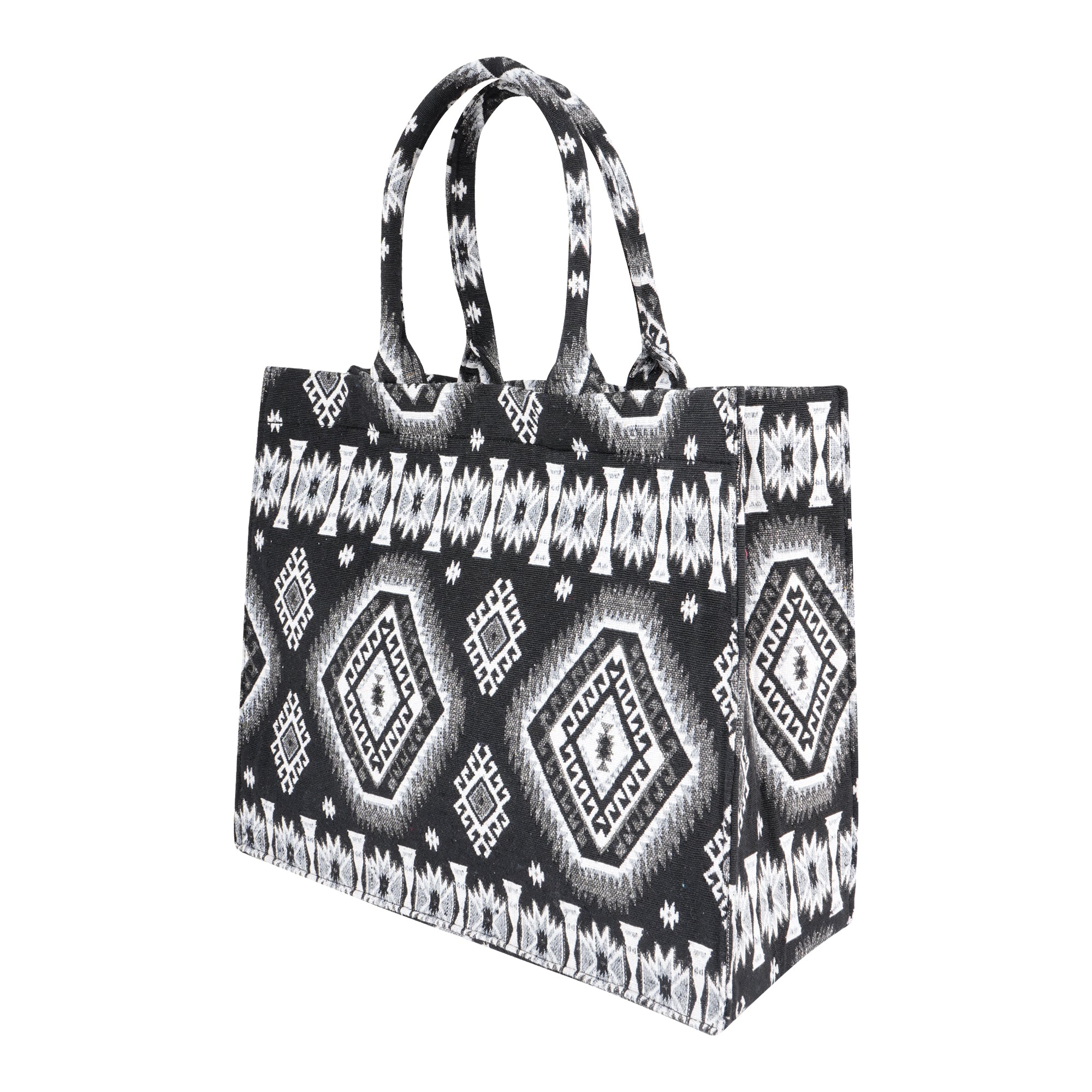 Vintage Jacquard tote bag with utility pouch