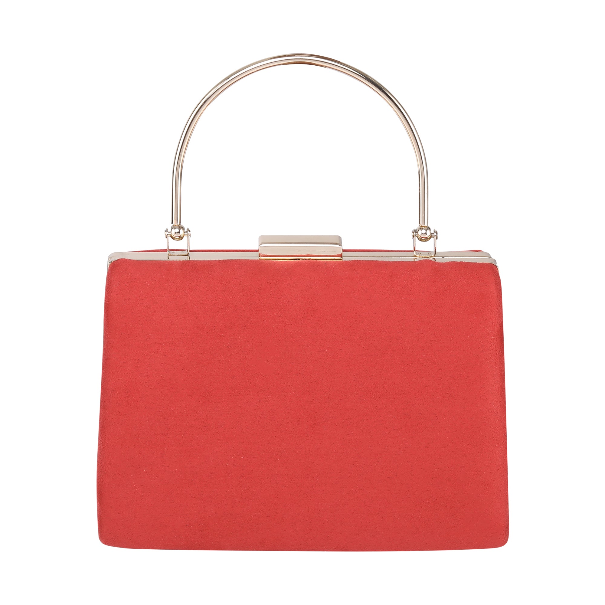 Plum red fabric clutch