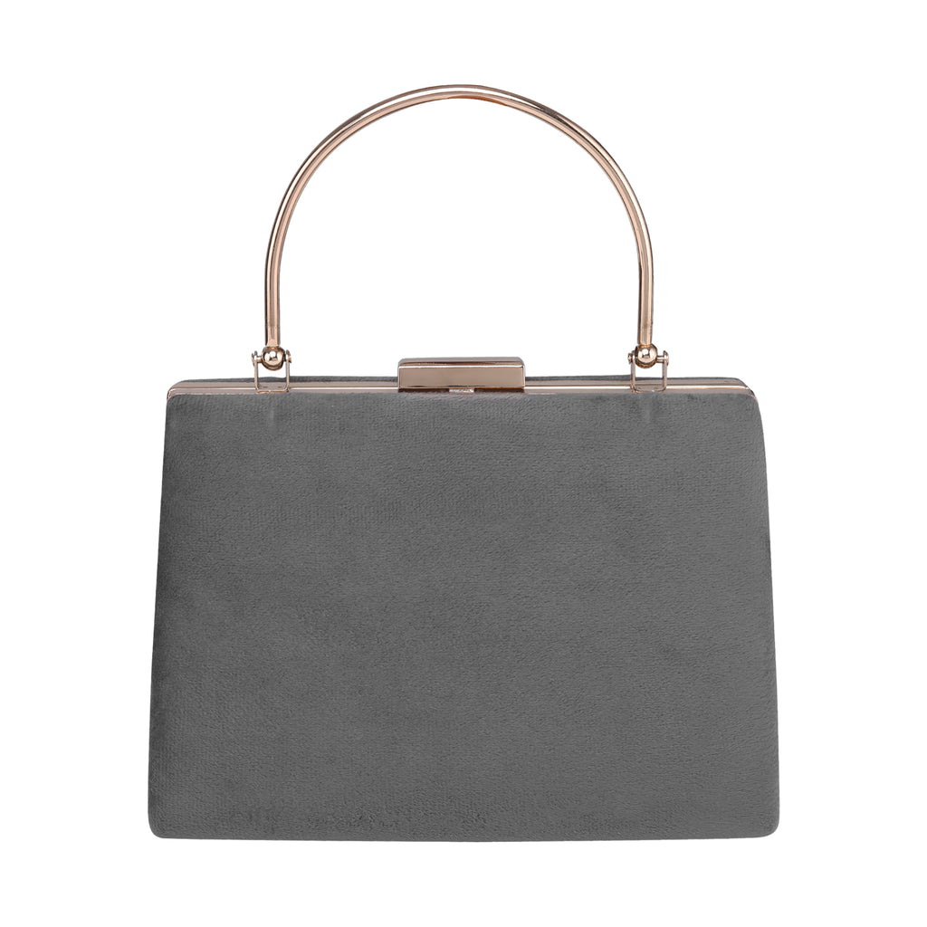 Grey Fabric Clutch