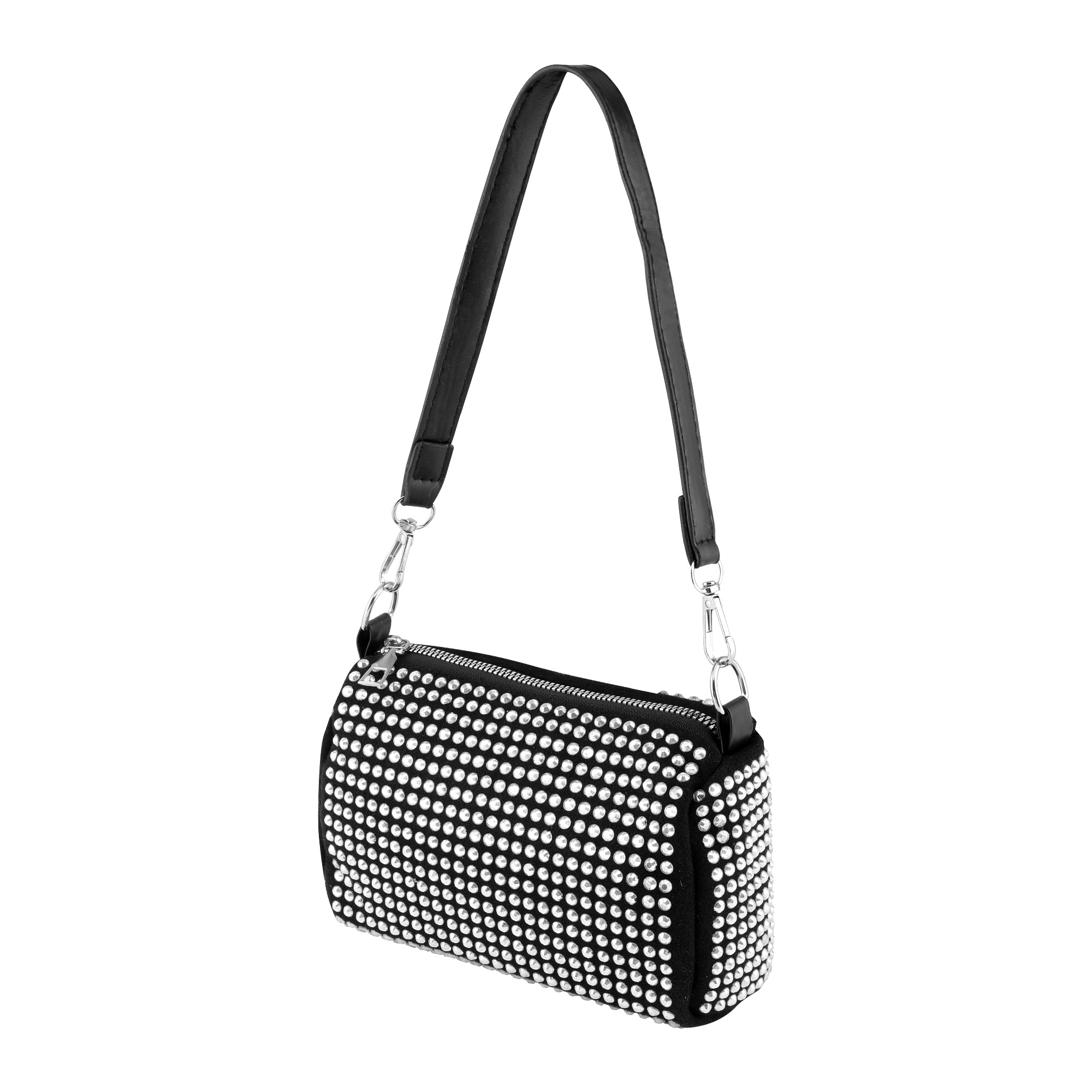 Rhine Stone Sling Bag | Silver Colour | Made with high-quality rhinestones