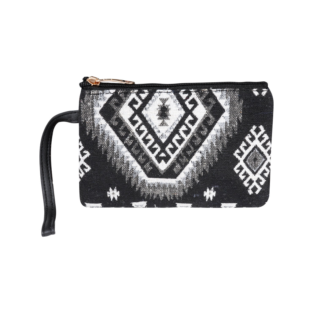Vintage Jacquard tote bag with utility pouch