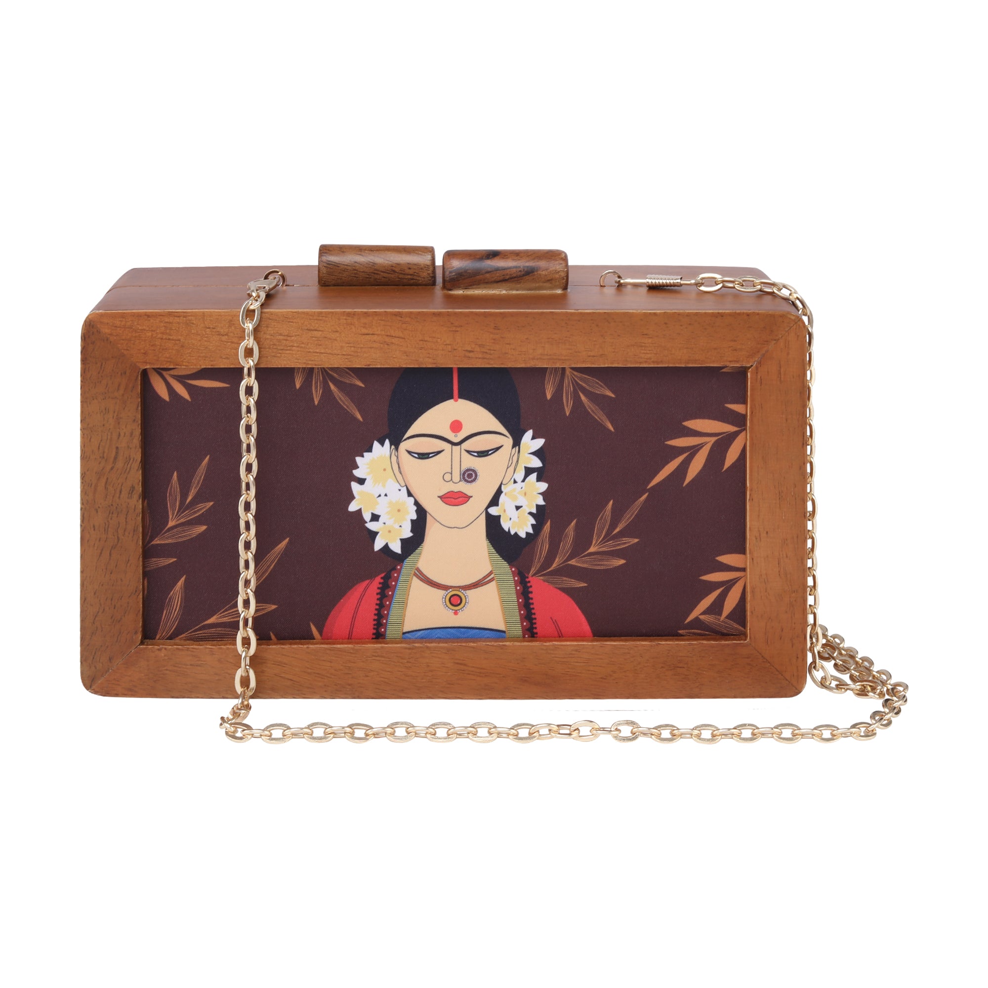 HORRA Printed Wooden Clutch