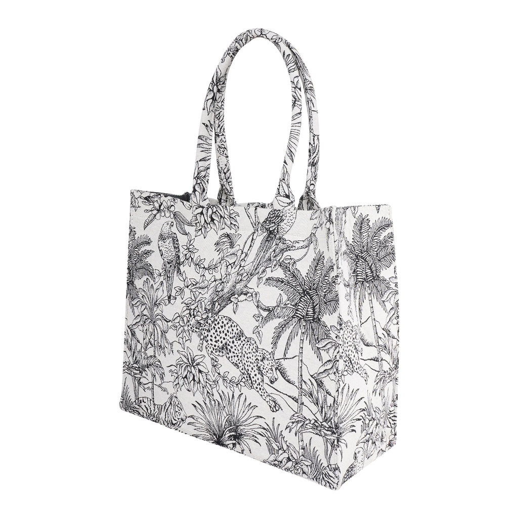 Jacquard embroidery luxury fashion tote bag with utility pouch