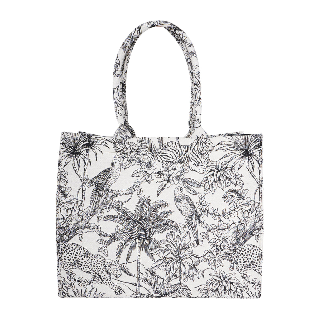 Jacquard embroidery luxury fashion tote bag with utility pouch