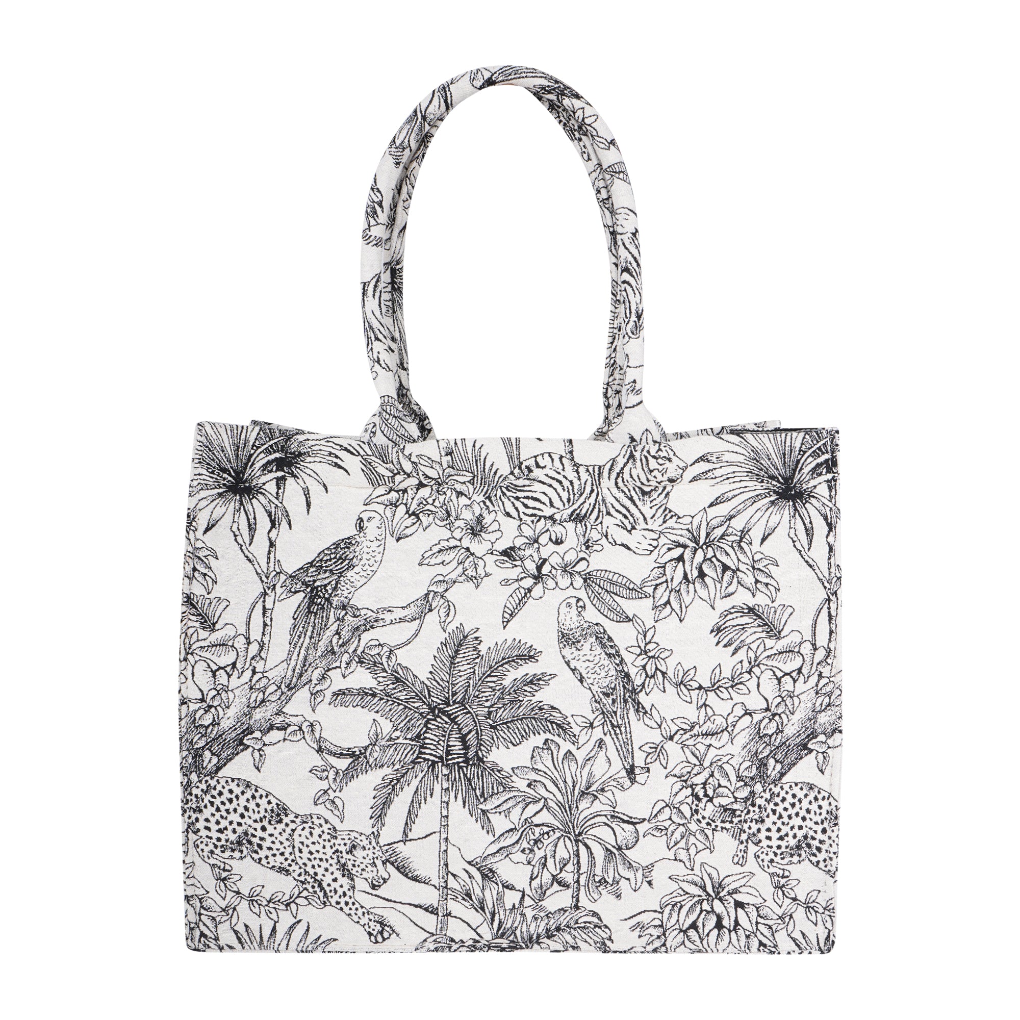 Jacquard embroidery luxury fashion tote bag with utility pouch