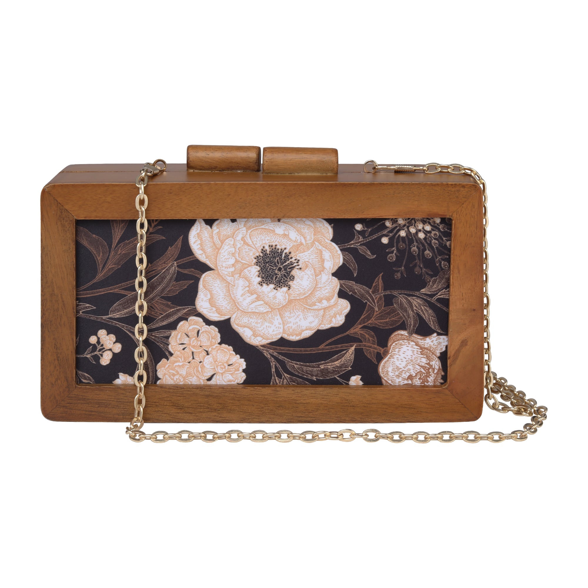 Floral Wooden Clutch