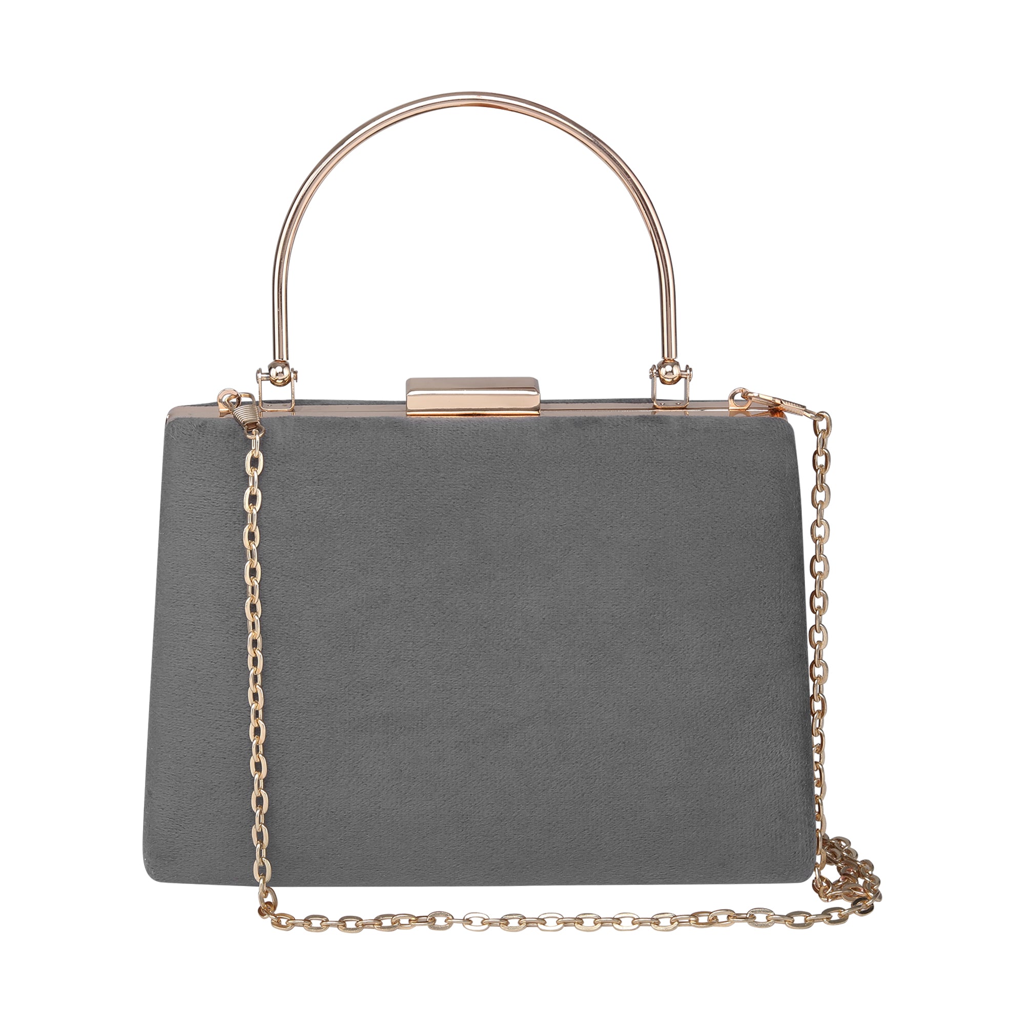 Grey Fabric Clutch