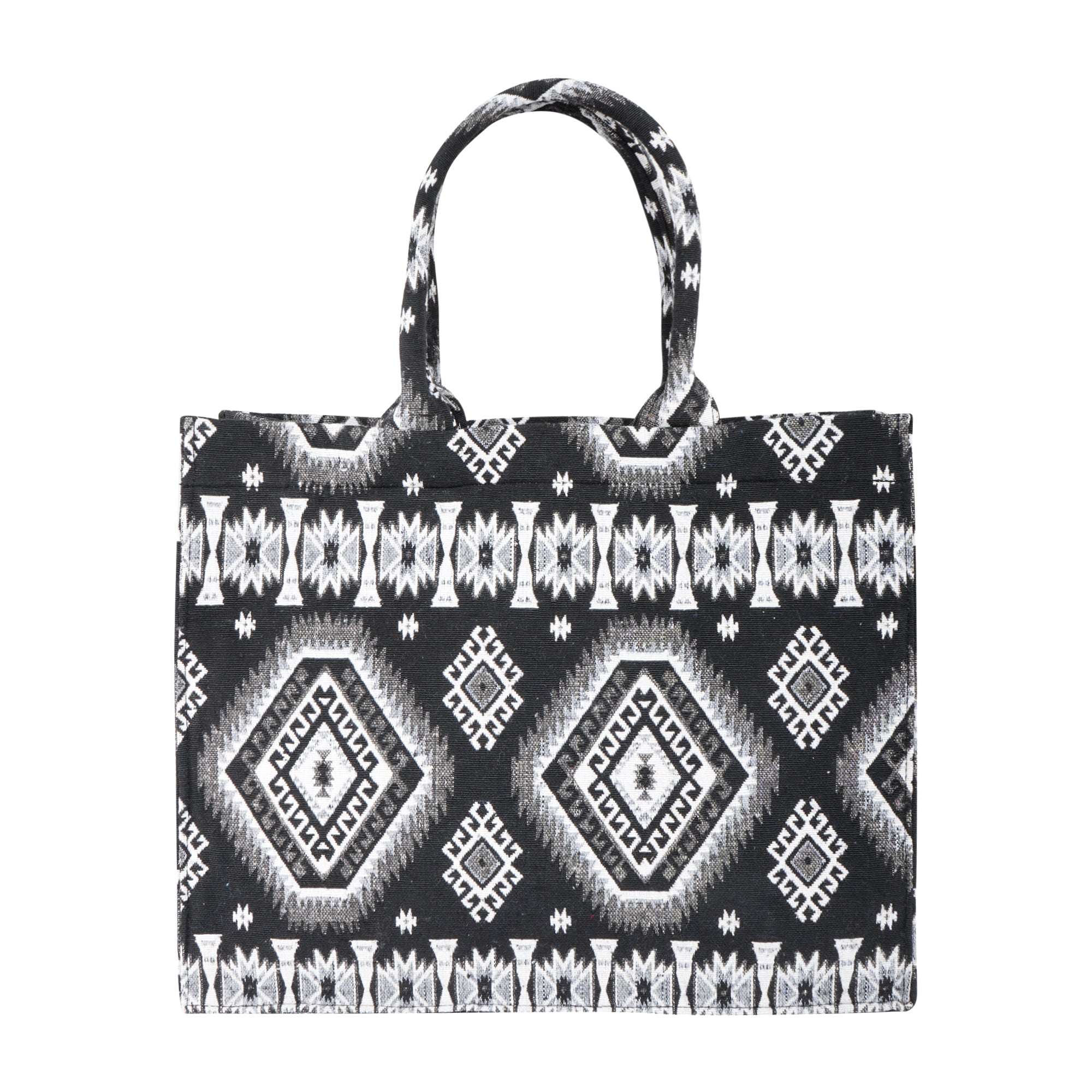 Vintage Jacquard tote bag with utility pouch
