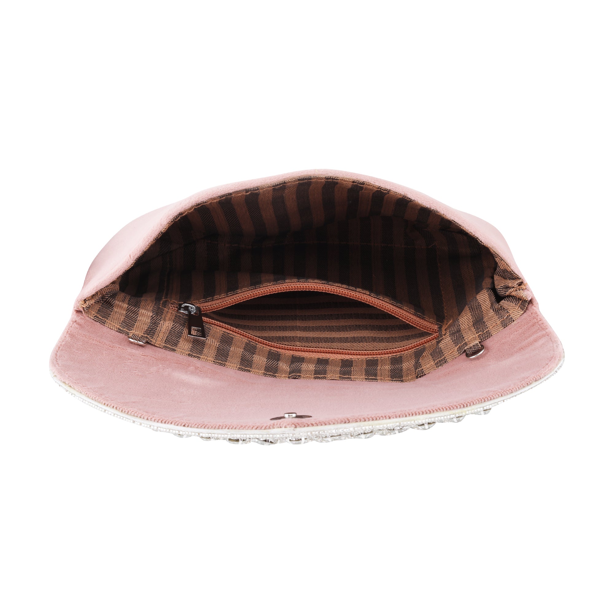 Stone Flap Clutch | Pink Colour | Mesmerizing arrangement of sparkling stones