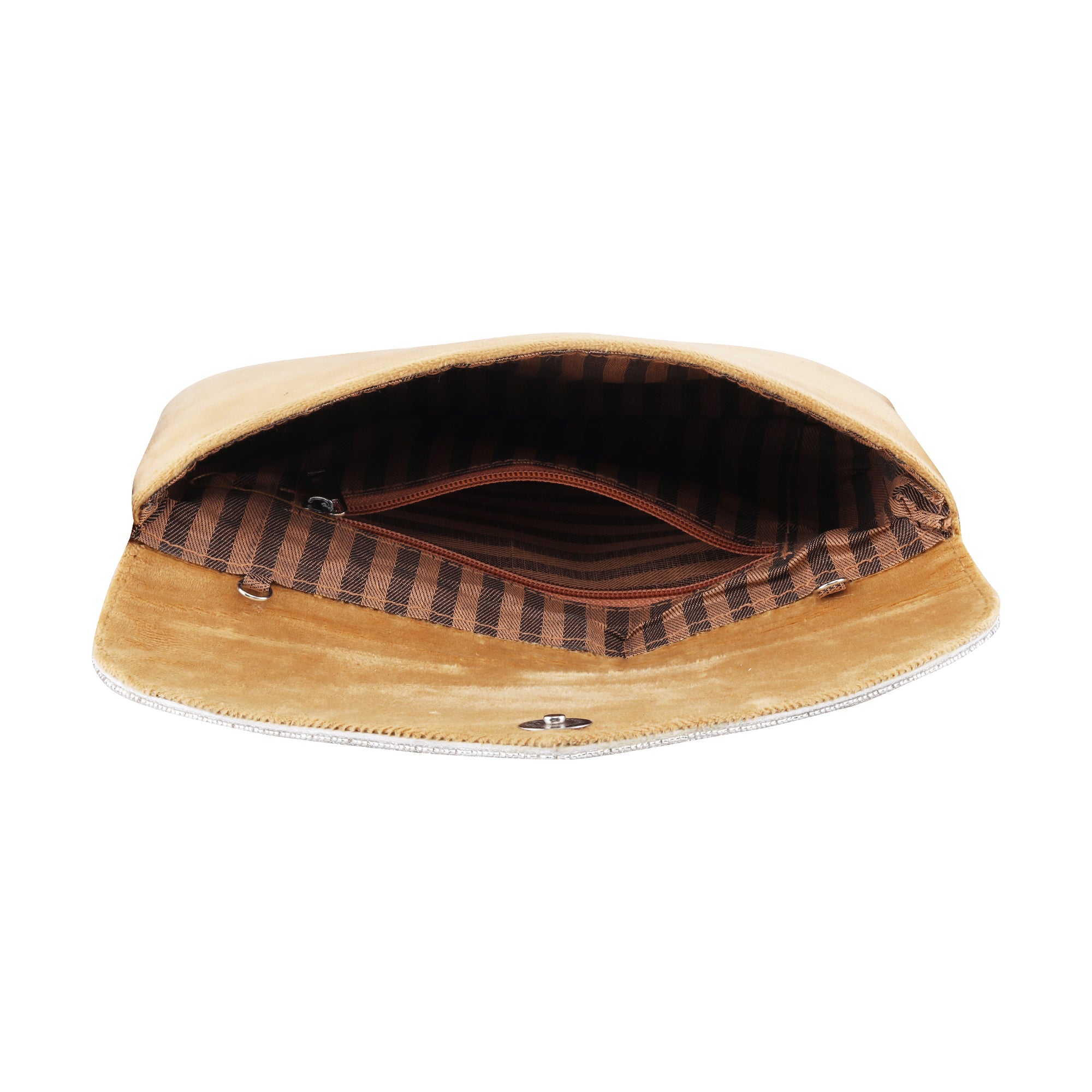 Stone Flap Clutch | Mustard Colour | Mesmerizing arrangement of sparkling stones