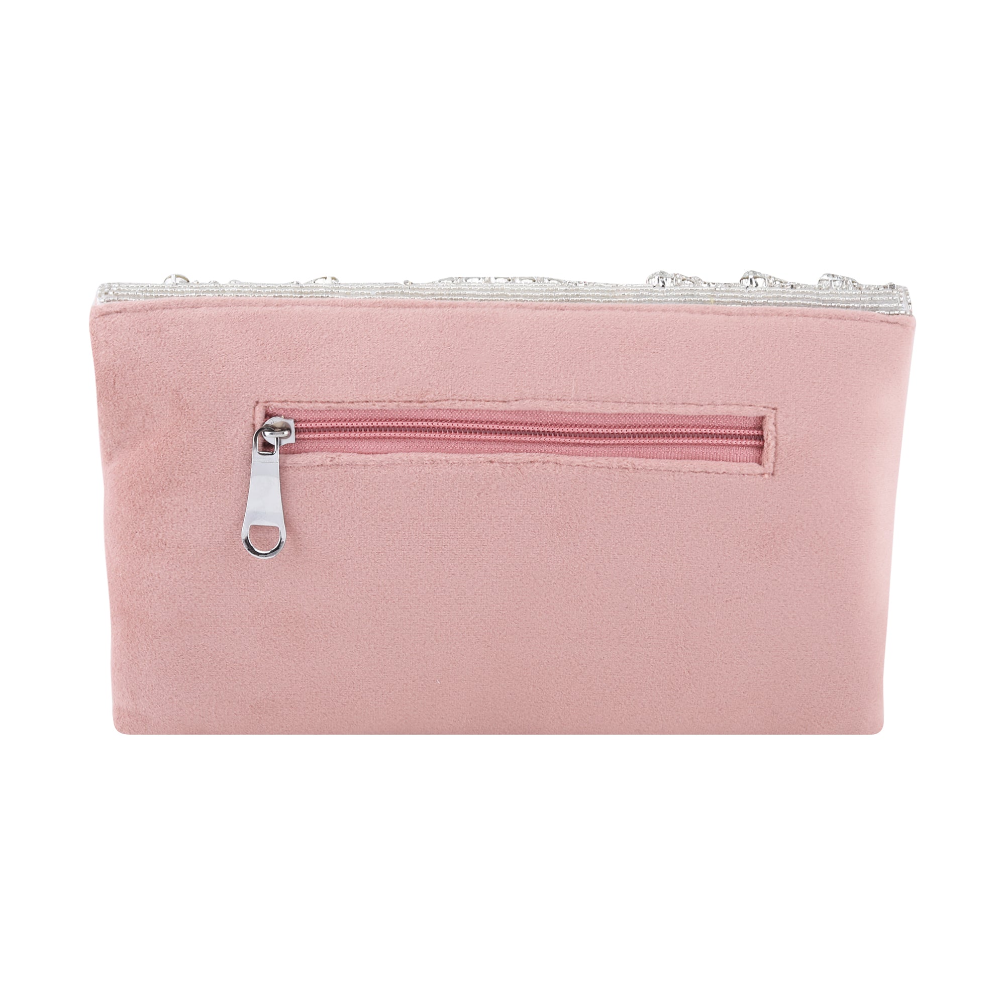 Stone Flap Clutch | Pink Colour | Mesmerizing arrangement of sparkling stones