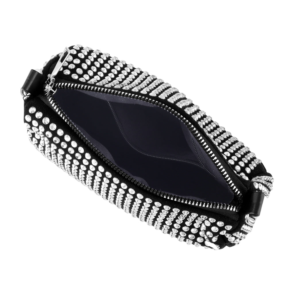 Rhine Stone Sling Bag | Silver Colour | Made with high-quality rhinestones