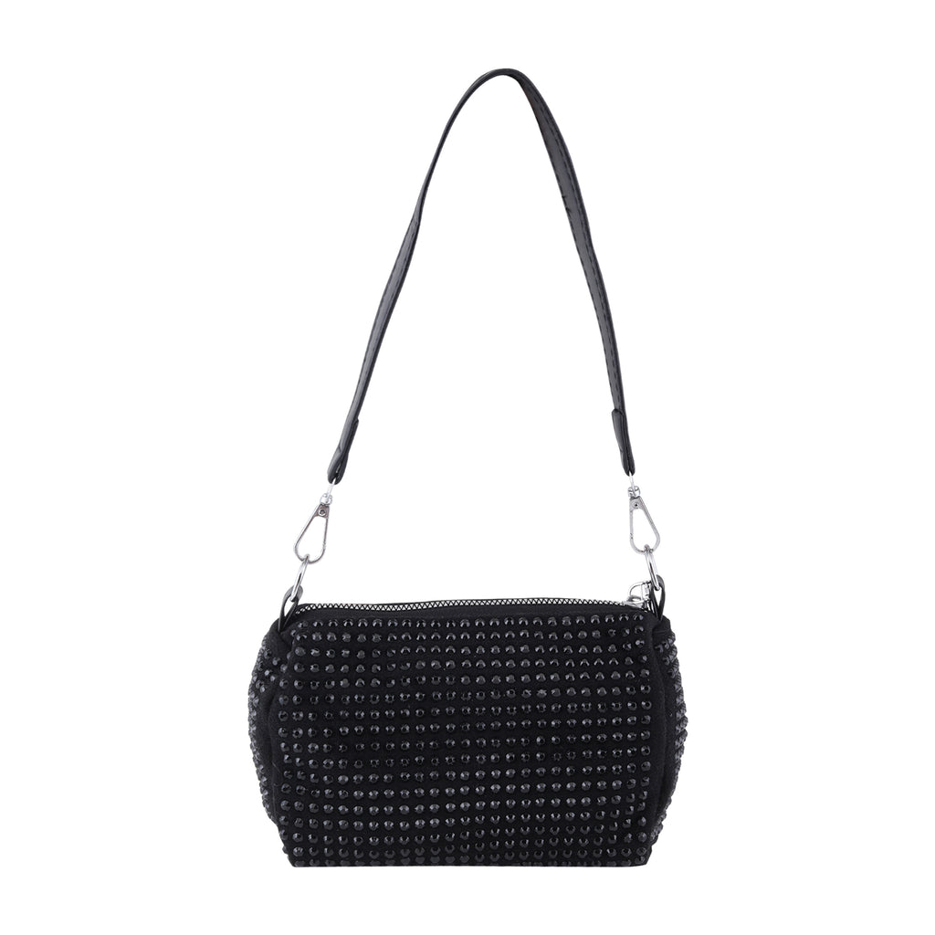 Rhine Stone Sling Bag | Black Colour | Made with high-quality rhinestones