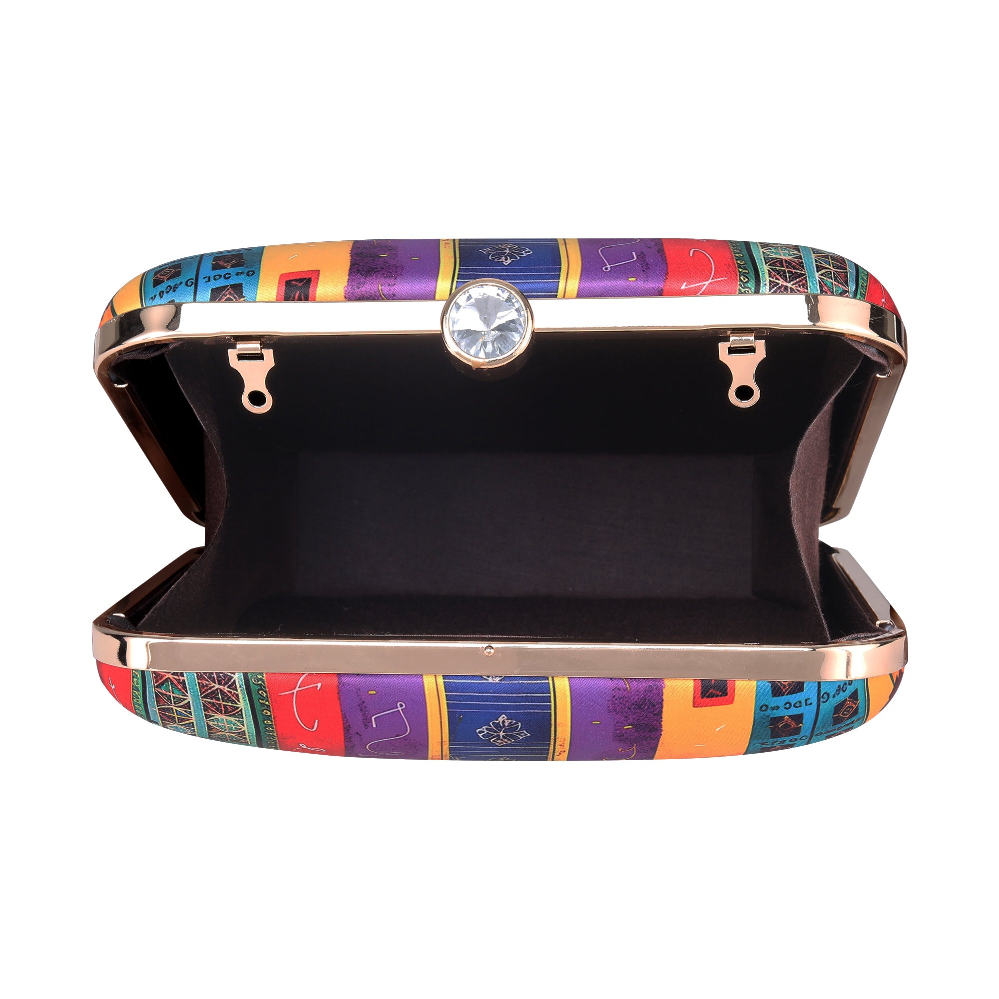 Multi coloured Doors Printed Clutch