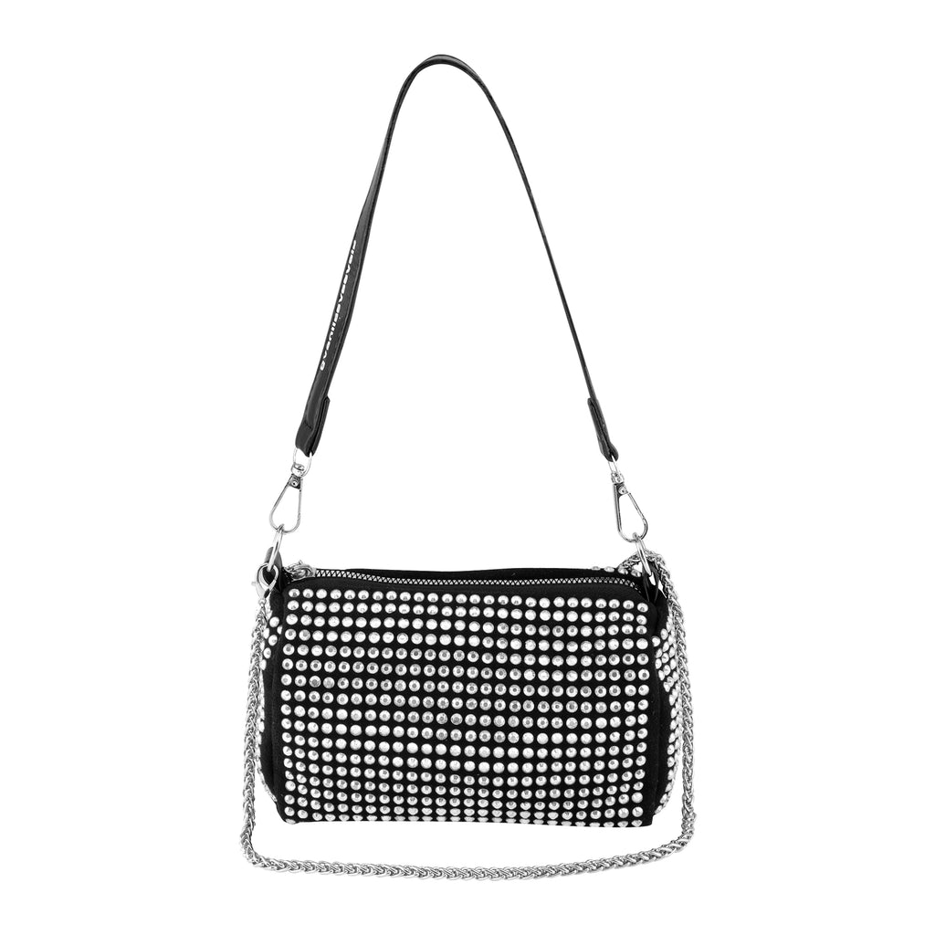 Rhine Stone Sling Bag | Silver Colour | Made with high-quality rhinestones