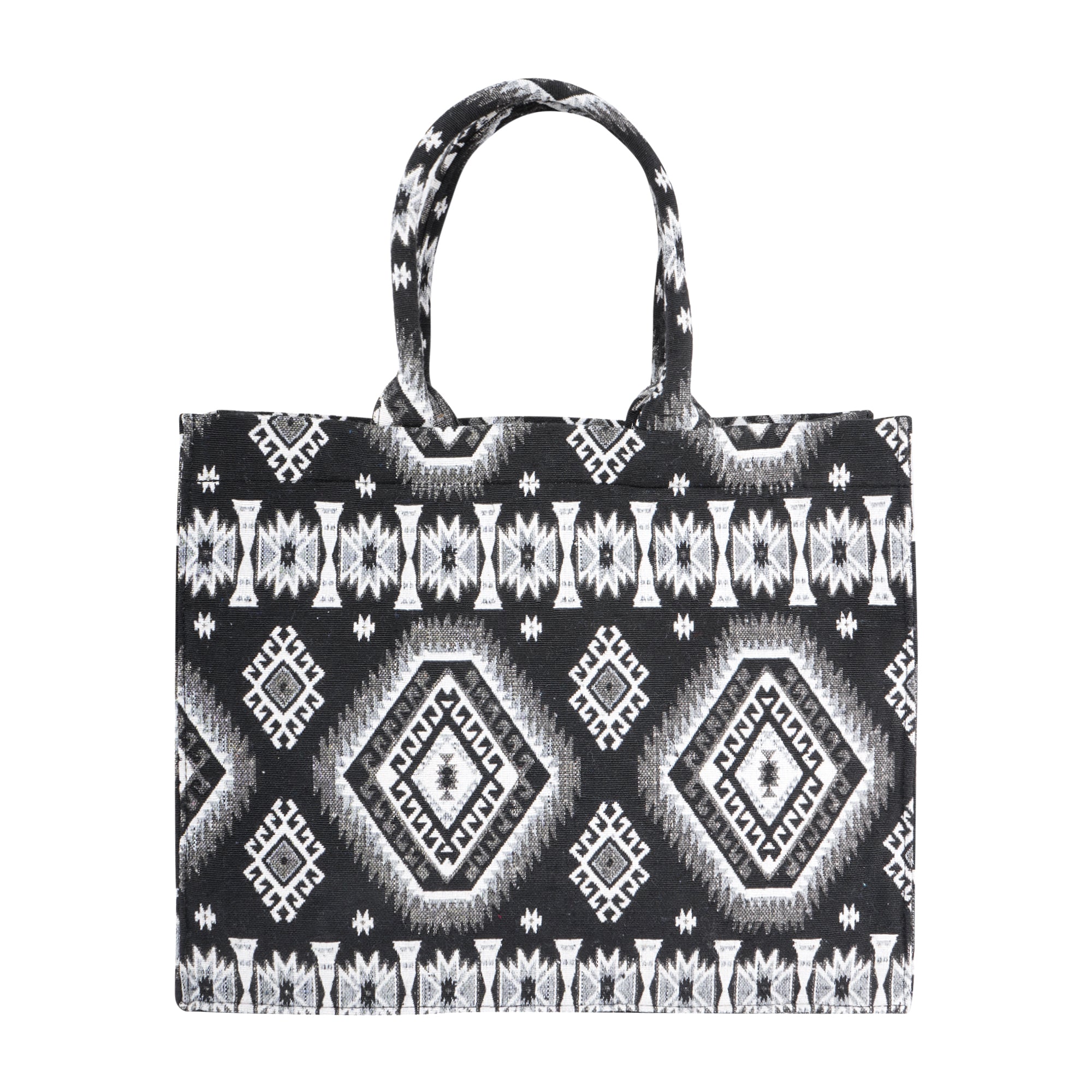 Vintage Jacquard tote bag with utility pouch