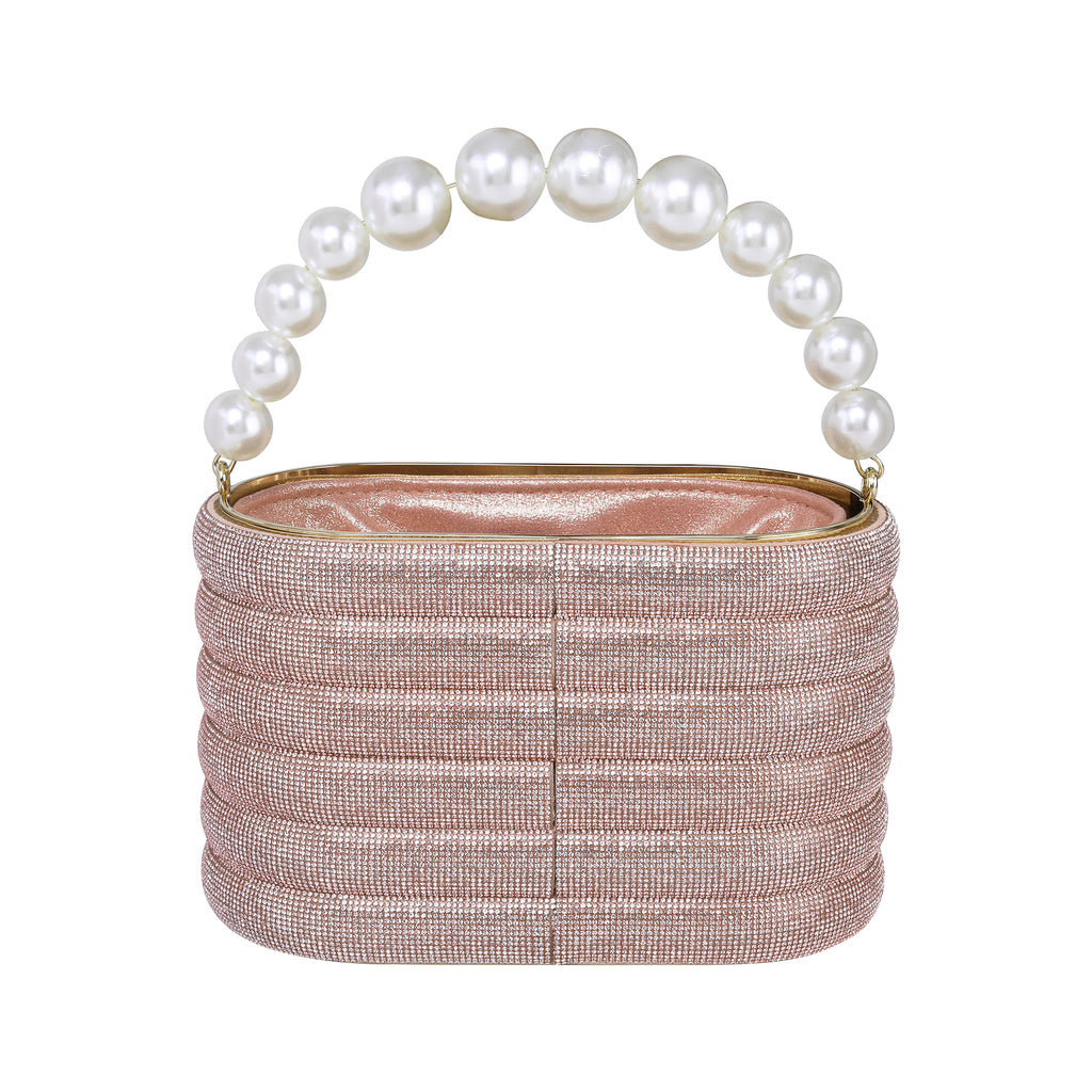 Rhinestone partyware bucket bag | Pink colour